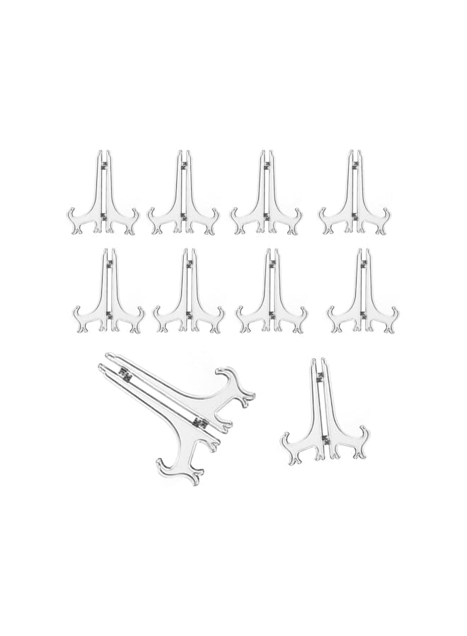 The Bros 10 Pcs Clear Acrylic PVC Easels, 7 Inch Display Stands, Clear PVC Plate Holders, Card Easels Holder Stands for Home Decoration, Birthdays, Tables  - Image 2