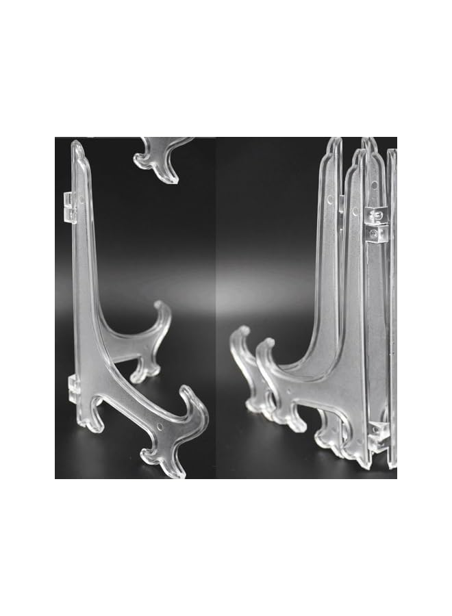 The Bros 10 Pcs Clear Acrylic PVC Easels, 7 Inch Display Stands, Clear PVC Plate Holders, Card Easels Holder Stands for Home Decoration, Birthdays, Tables  - Image 4