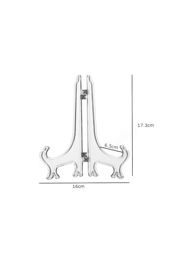 The Bros 10 Pcs Clear Acrylic PVC Easels, 7 Inch Display Stands, Clear PVC Plate Holders, Card Easels Holder Stands for Home Decoration, Birthdays, Tables  - Image 3