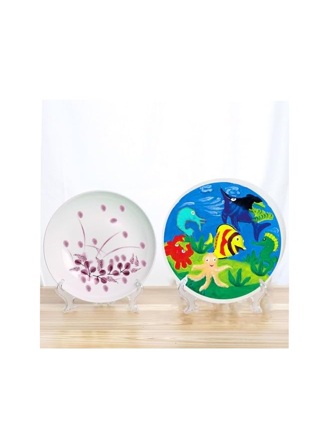 The Bros 10 Pcs Clear Acrylic PVC Easels, 7 Inch Display Stands, Clear PVC Plate Holders, Card Easels Holder Stands for Home Decoration, Birthdays, Tables  - Image 5