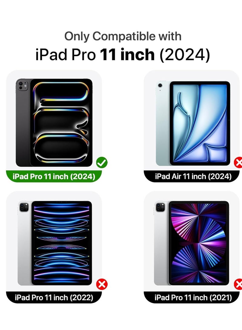 MIGOFAST IPad Pro 11 Inch Case 2024 M4 with Pencil Holder  Trifold Stand with TPU Back Shockproof Case for iPad Pro 11 2024 Support Apple Pencil Pro/USB-C Gray - Image 2