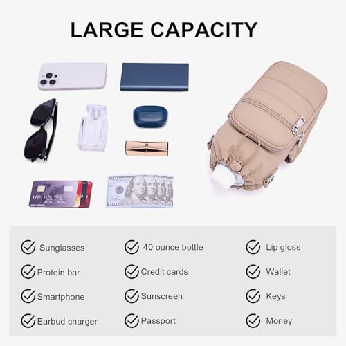 Lexiyat Water Bottle Bag 40 oz Crossbody Holder for Walking Hiking Insulated Carrier Purse with Adjustable Strap Black - Image 4