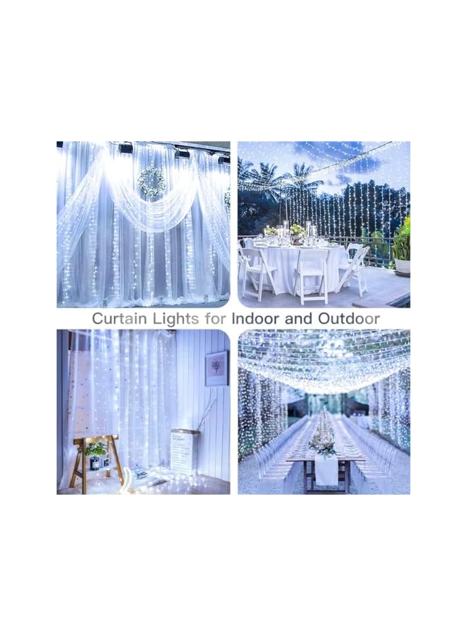 The Bros Curtain Lights, 300LED 3×3m Curtain Lights with USB Powered Remote, Waterproof Curtain Lights with 8 Lighting Modes, Fairy Curtain Light for Bedroom, Wedding, Home Decorations - Image 3