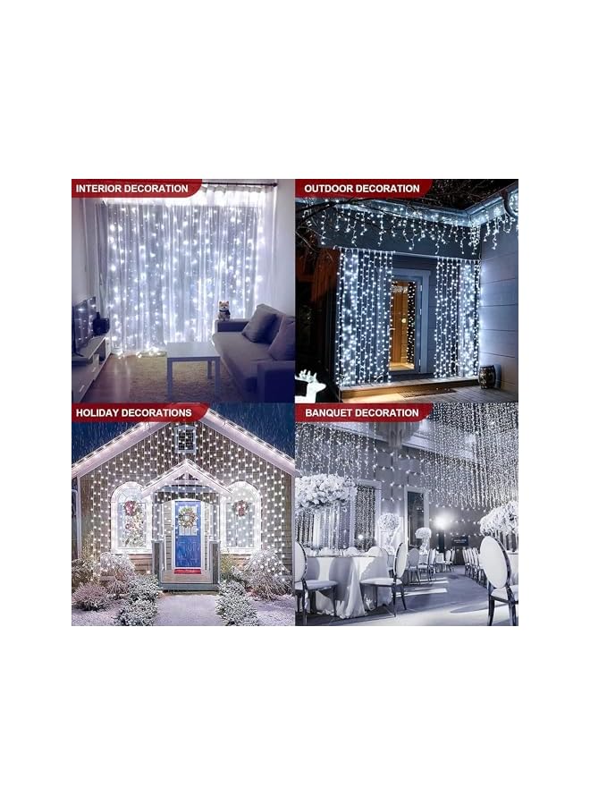 The Bros Curtain Lights, 300LED 3×3m Curtain Lights with USB Powered Remote, Waterproof Curtain Lights with 8 Lighting Modes, Fairy Curtain Light for Bedroom, Wedding, Home Decorations - Image 4