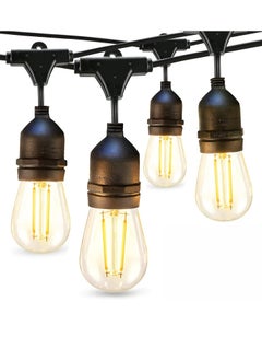 Toko S14 15 LED Bulbs | 15m (50ft) LED Outdoor String Lights | Warm White | 2-Pin EU Plug | Shatterproof | IP65 Waterproof Hanging Light Strings for Wedding, Patio, Indoor, Outdoor Party, Garden  - Image 4