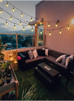 Toko S14 15 LED Bulbs | 15m (50ft) LED Outdoor String Lights | Warm White | 2-Pin EU Plug | Shatterproof | IP65 Waterproof Hanging Light Strings for Wedding, Patio, Indoor, Outdoor Party, Garden  - Image 5