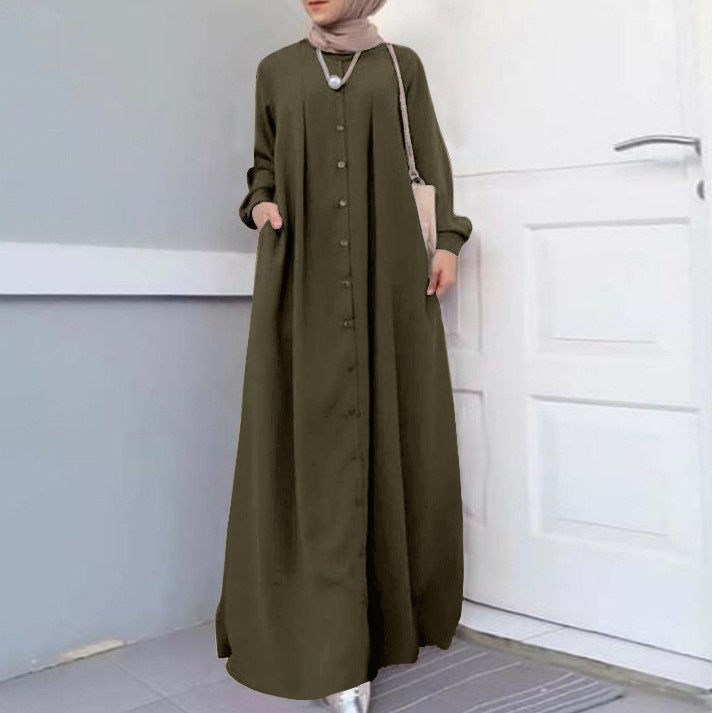 Elegant Loose Maxi Gown for Work Navy blue - Image 2