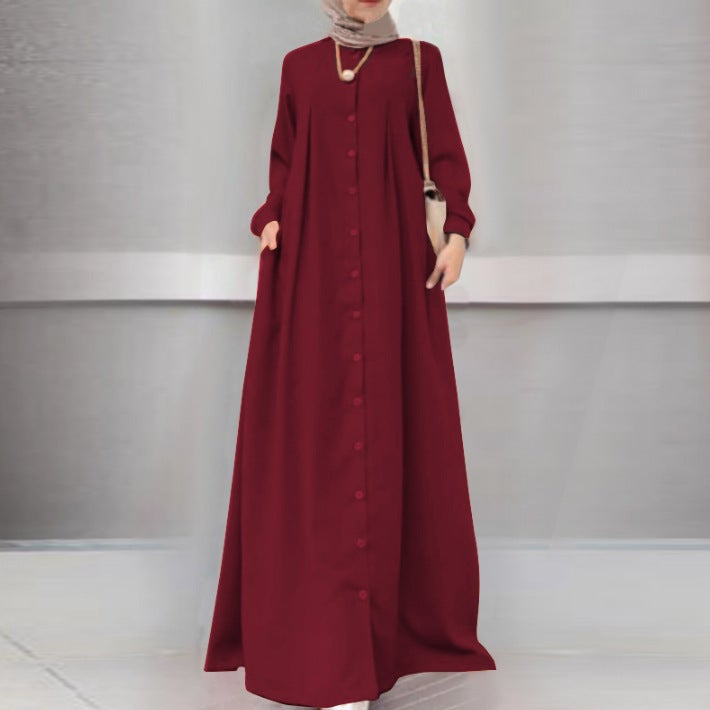 Elegant Loose Maxi Gown for Work Navy blue - Image 4