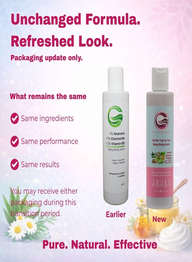 Greenviv Baby Head to Toe Wash for Delicate Skin, Tear-Free Gentle Cleanser with Aloe Vera, Chamomile & Vitamin B5 | Sulphate & Paraben-Free | 200 ml - Image 2