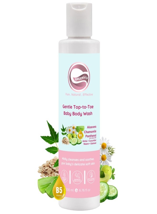 Greenviv Baby Head to Toe Wash for Delicate Skin, Tear-Free Gentle Cleanser with Aloe Vera, Chamomile & Vitamin B5 | Sulphate & Paraben-Free | 200 ml - Image 1