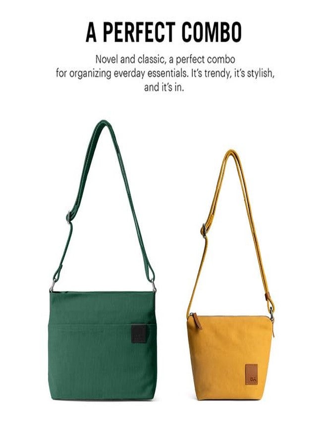 DailyObjects Slim Caddy Sling Crossbody Bag and Sunday Crossbody Bag for Women, Girls | Durable Cotton Canvas | Stylish Travel/Work Bag | Zip Closure & Adjustable Strap | Spacious Compartments - Combo - Image 2