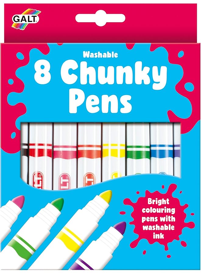 GALT Toys 8 Chunky Pens Washable Chunky Pens For Children Ages 3 Years Plus - Image 1