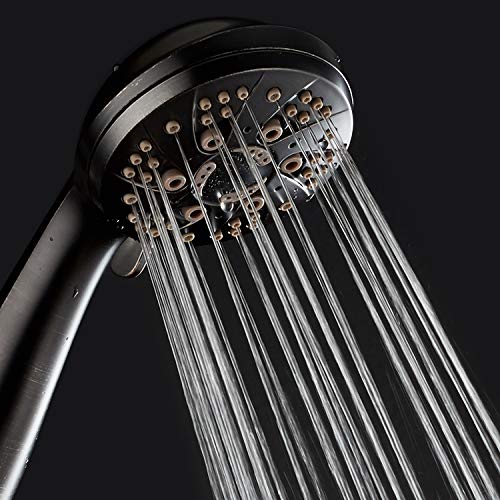 AquaDance High Pressure 6-Setting Hand Held Shower Head with Extra-Long 6 Foot Hose & Bracket – Anti-Clog Nozzles - USA Standard Certified - Top U.S. Brand - OIL RUBBED BRONZE - Image 3