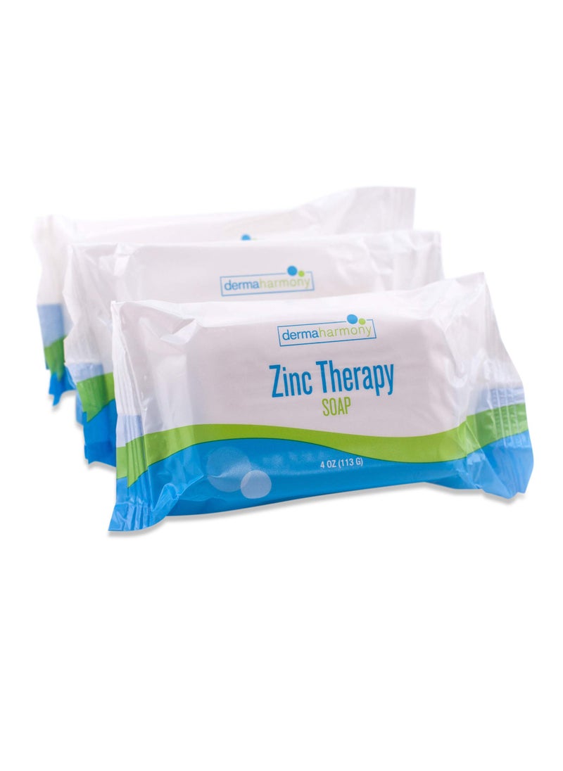 Dermaharmony Dermaharmony Pyrithione Zinc (ZnP) Therapy Soap 4 oz Bars - 3 Pack - for Seborrhea and Dandruff 