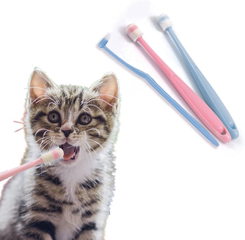 YMPEKA 3Pack Small Dog Toothbrush Cat Tooth Brush Brushing Kit pet Toothbrush Cat Dental Care,Deep Clean Acne Chin Treatment Suction Cup 360 Degree Silicone pet Toothbrush, for Cats Dogs - Image 1