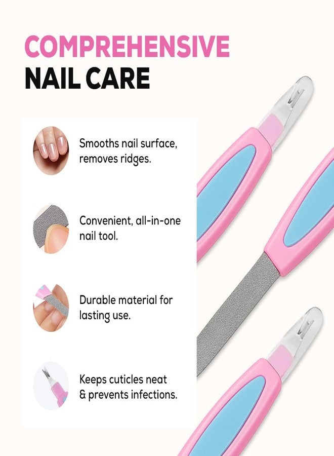 Multibrite Nail Filer with Cuticle Remover Manicure Tool Set, Stainless Steel Nail Care Kit, Double Sided Mini Nail Files and Nail Buffer for Strong Healthy Nails, 1 Pcs - Image 3
