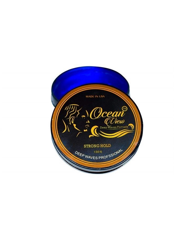 OCEAN VIEW DEEP WAVES POMADE - Water-Based Hair Cream for 360 Wave Training and Wolfing- Silky Smooth Application and Styling, Strong Hold, Easy Wash- Waver and Barber Accessories - 4oz Tin Can - Image 1