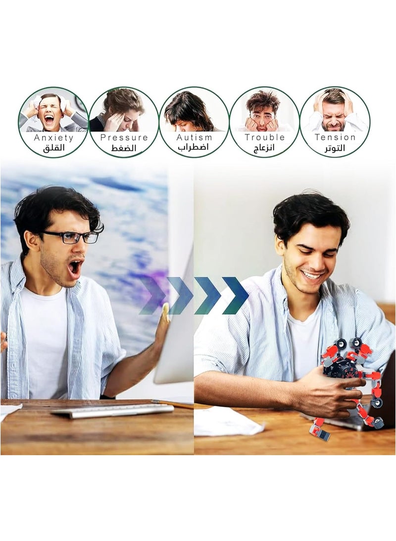 يلا بيك مجموعة العاب فيدجيت سبينر قابلة للتحويل، العاب فيدجيت سبينر قابلة للتحويل، العاب فيدجيت حسية لتخفيف التوتر والقلق للاطفال والكبار هدية لحفلاتواعياد الميلاد - 4 قطع - Image 3