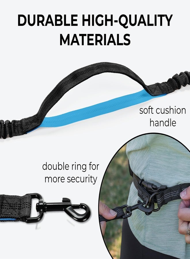Squirrel Products Hands Free Dog Leash with Hip Belt/Crossbody Strap, Zipper Pouch, and Shock Absorbing Bungee for Walking or Jogging with pet (Black, Blue) - Image 5
