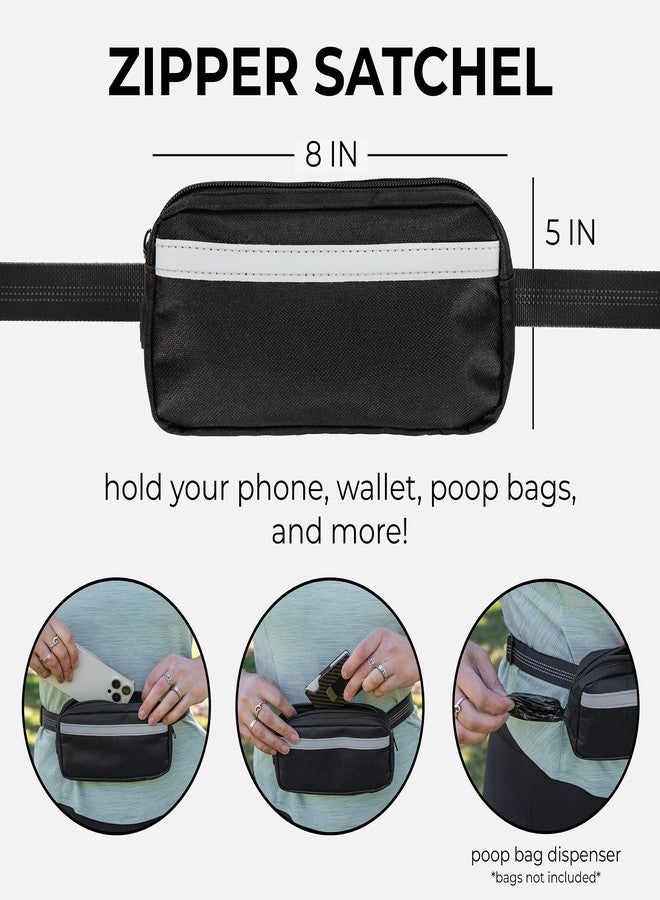 Squirrel Products Hands Free Dog Leash with Hip Belt/Crossbody Strap, Zipper Pouch, and Shock Absorbing Bungee for Walking or Jogging with pet (Black, Blue) - Image 4