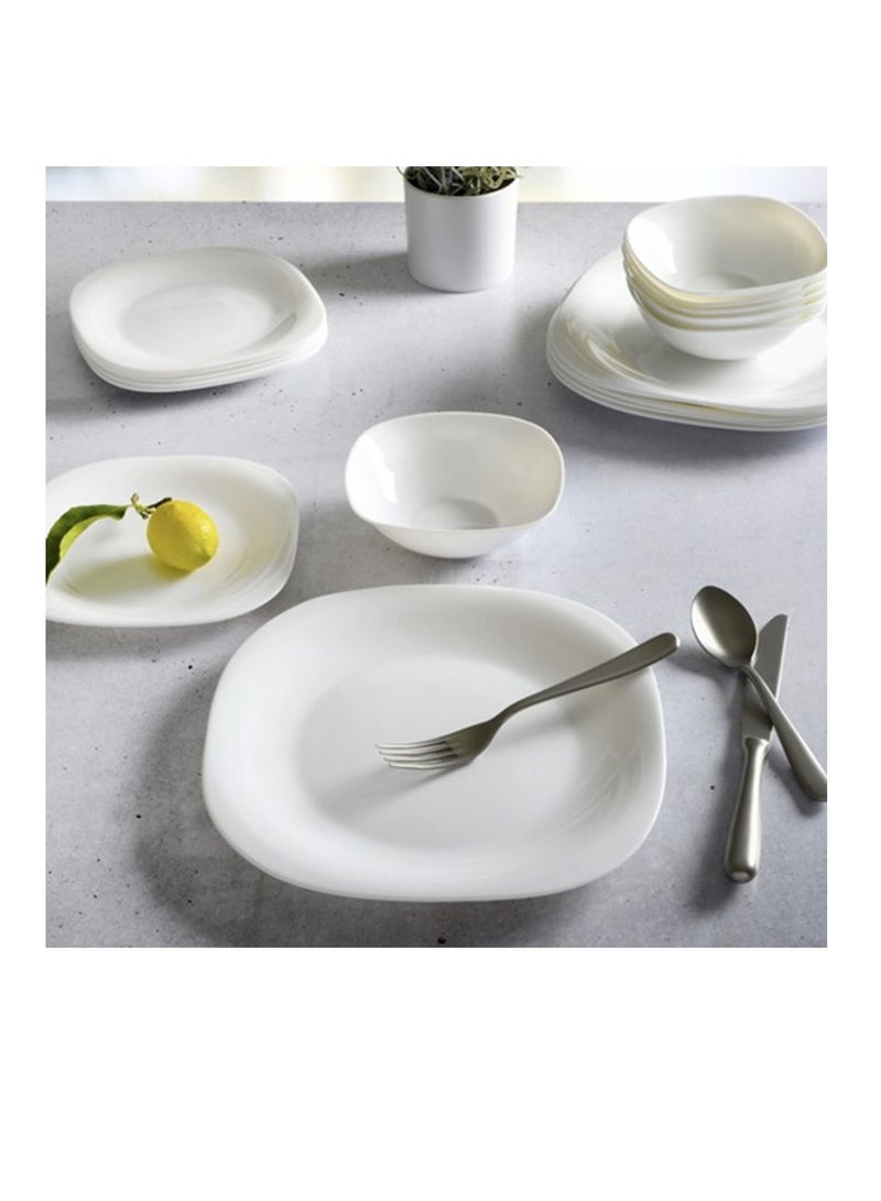 Houzi مجموعة أدوات المائدة من هوزي 20 قطعة من الزجاج الأوبال 4 أطباق عشاء 4 أطباق حلوى 4 سلطانيات 4 أكواب 4 صحون تقديم لـ 4 أشخاص - Image 5