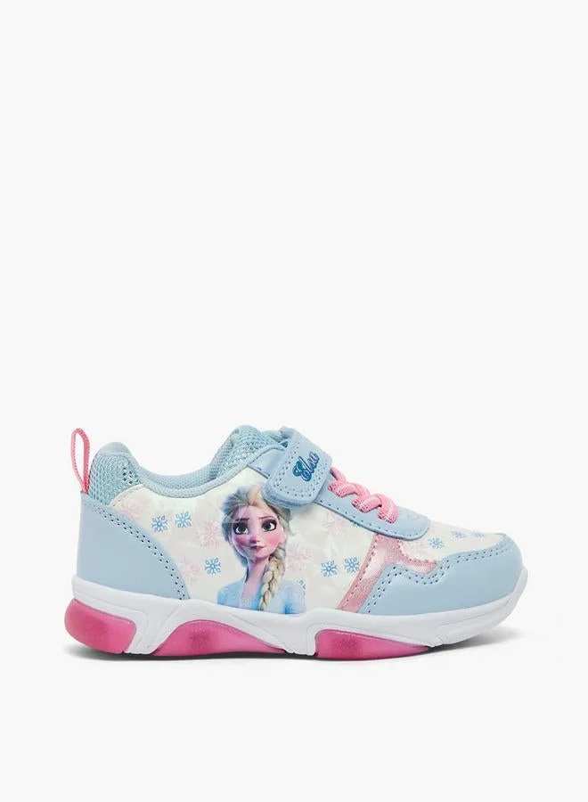 Disney Girls Elsa Print Light-Up Ankle School Sneakers
