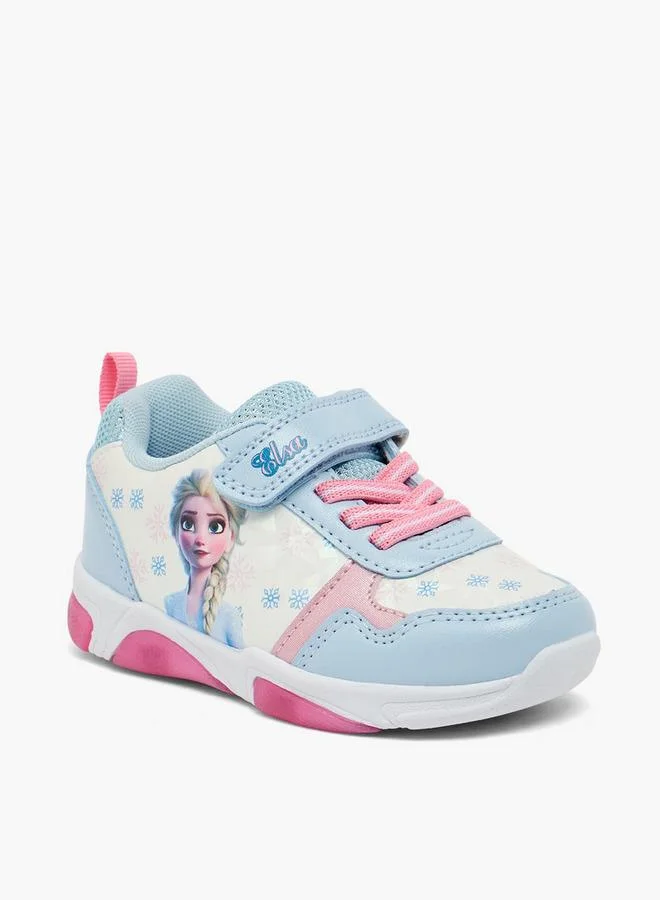 Disney Girls Elsa Print Light-Up Ankle School Sneakers