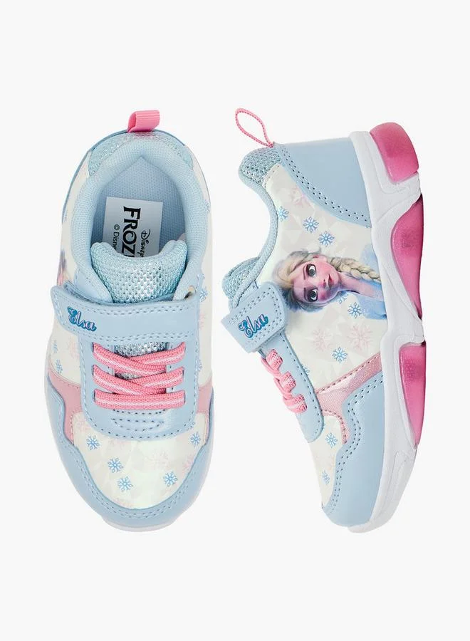 Disney BLUE Girls Elsa Print Light-Up Ankle School Sneakers for Women | Best Price UAE