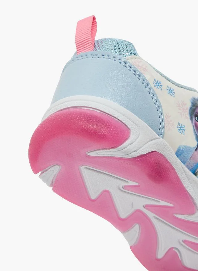 Disney BLUE Girls Elsa Print Light-Up Ankle School Sneakers for Women | Best Price UAE