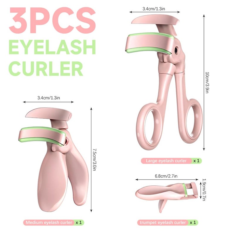 M'AYCREATE MAYCREATE® 3Pcs Eyelash Curler Set, Quick Eyelashes Curlers for Hard Lashes, Mini Eye Lash Curler Corner Lashes Clamp, Long Lasting, Works on Small Inner and Outer Eyelashes, Lifts & Defines - Image 2