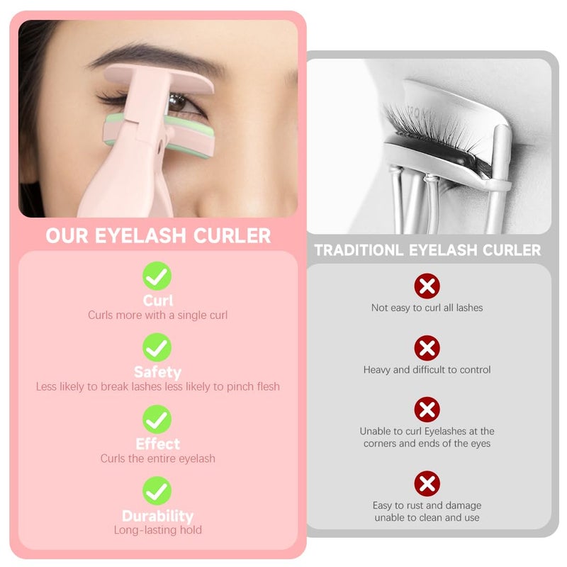 M'AYCREATE MAYCREATE® 3Pcs Eyelash Curler Set, Quick Eyelashes Curlers for Hard Lashes, Mini Eye Lash Curler Corner Lashes Clamp, Long Lasting, Works on Small Inner and Outer Eyelashes, Lifts & Defines - Image 3