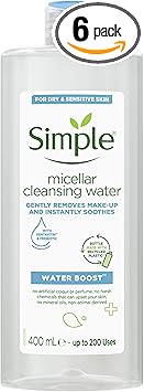 Simple Water Boost Micellar Cleansing Water makeup remover Sensitive Skin facial skin care 6 x 400 ml - Image 1