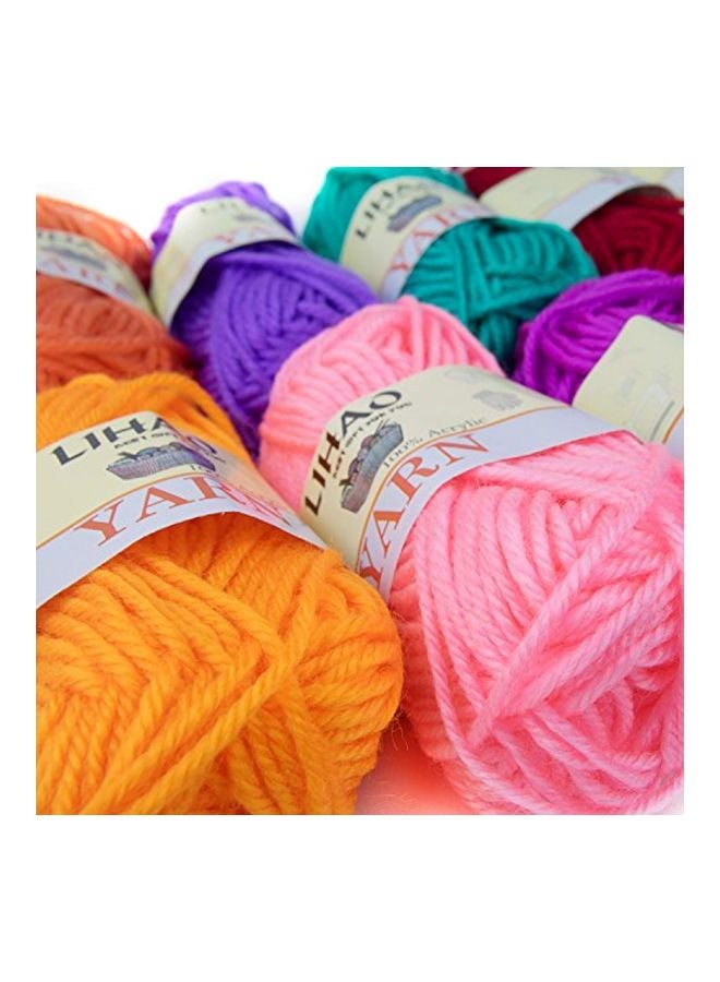 Loquat 12-Piece keins Mini Yarn For Knitting Crochet Craft Set Multicolour 11.5x9.3x1.6inch - Image 4