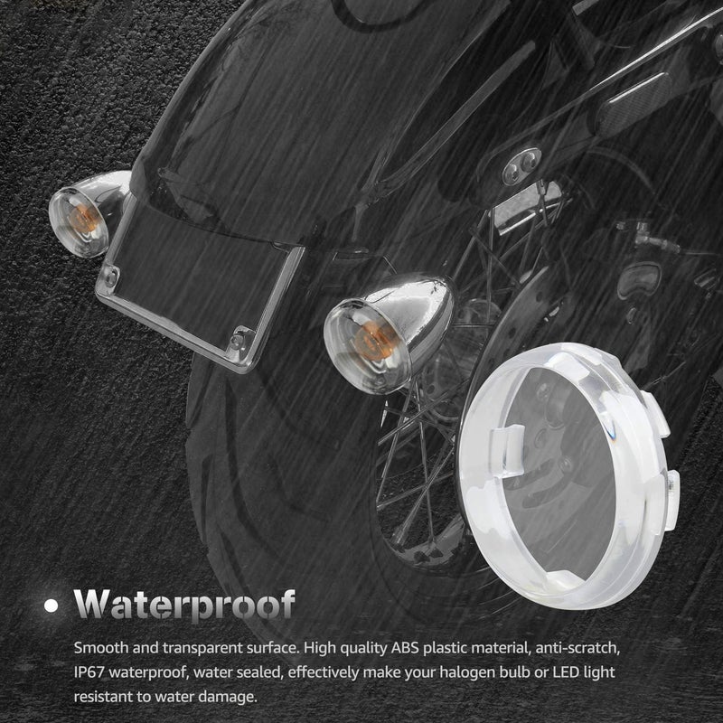 NTHREEAUTO 2 Inch Clear Bullet Turn Signal Lens Cover Compatible with Harley Sportster, Dyna, Road King, Street Glide, Softail - Image 3