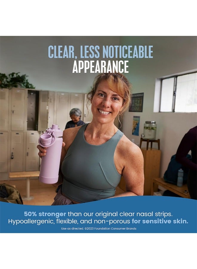 Breathe Right Extra Strength Clear Nasal Strips, Anti-Snoring Patch, Enhanced Adhesion Ventilation Closed Mouth Patch, Nasal Congestion Relief Oral Breathing Patch - 44 Count (Pack of 1) - Image 3