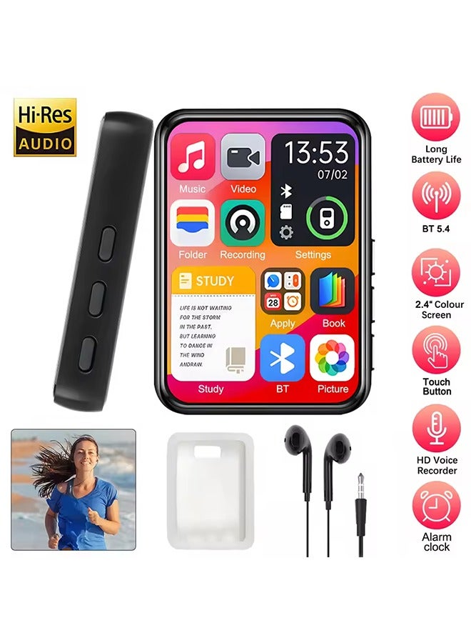 AL RAID Bluetooth 5.4 Touch Screen MP3 Player HiFi Lossless Music Play Built-in Speaker 32GB Support Recording E-Book - Image 3