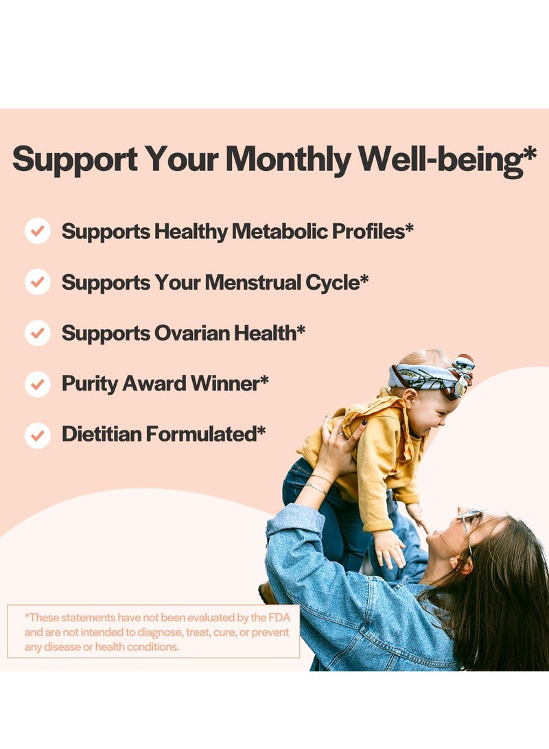 Wholesome Story Myo-Inositol and D-Chiro Blend Most Beneficial 40:1 Ratio PCOS, Hormonal Balance and Healthy Ovarian Function Support Vitamin B8 for Women (120 Vegetarian Capsules) - Image 3