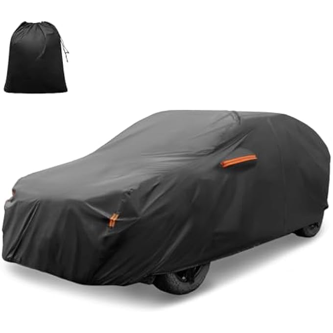 rayihni Car Cover for Toyota RAV4 2012-2022 Aluminum Film Outdoor Waterproof Sun Rain Snow Hail Protection with Driver Door Zipper - Image 1