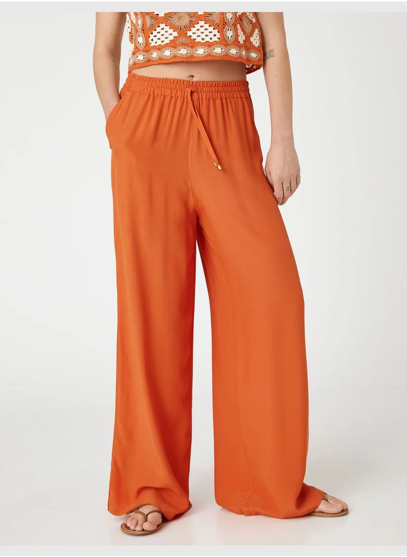 KOTON Drawstring Pocket Wide Leg Trousers