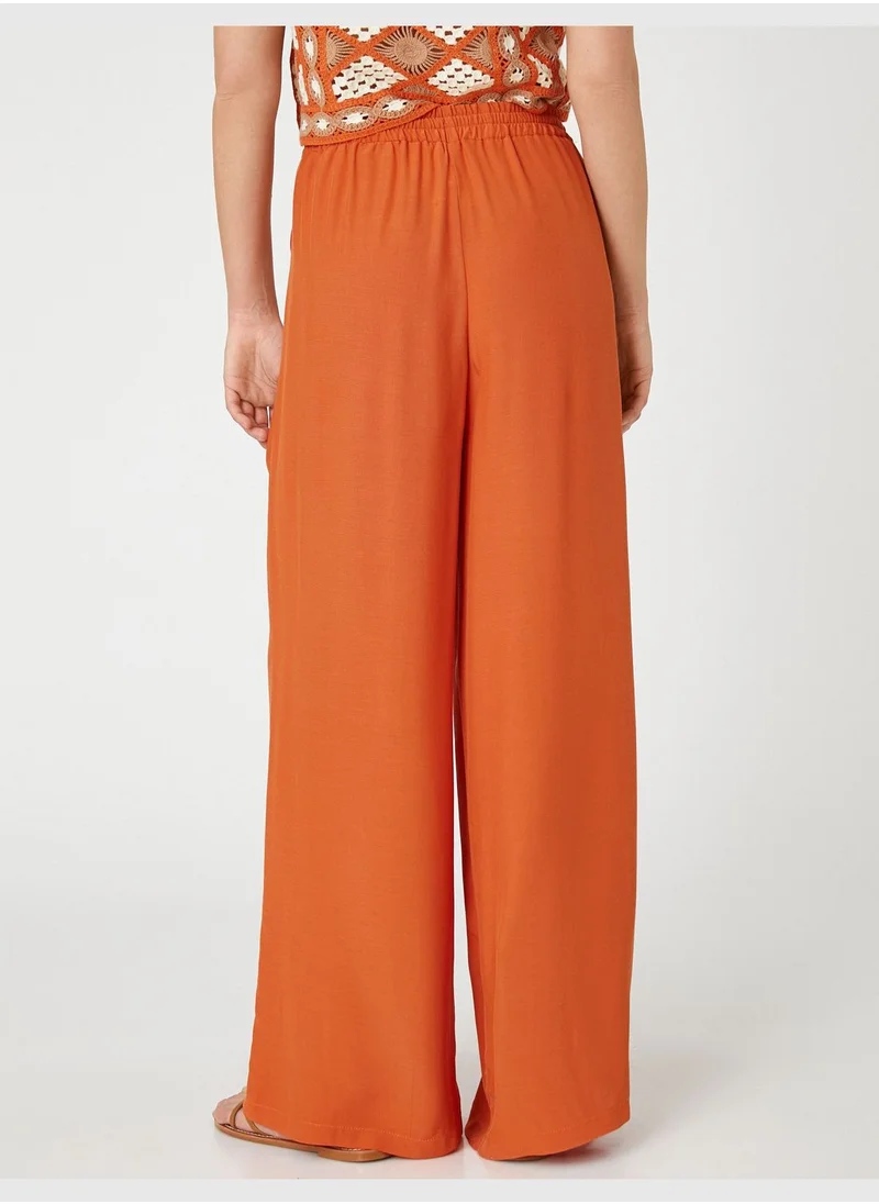 KOTON Drawstring Pocket Wide Leg Trousers