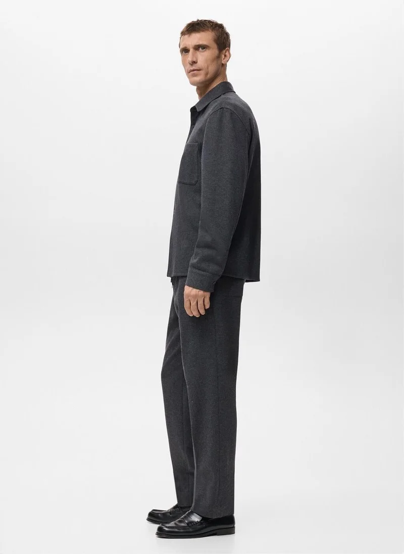 Mango Man  Flannel overshirt with pockets for Men | Best Price UAE