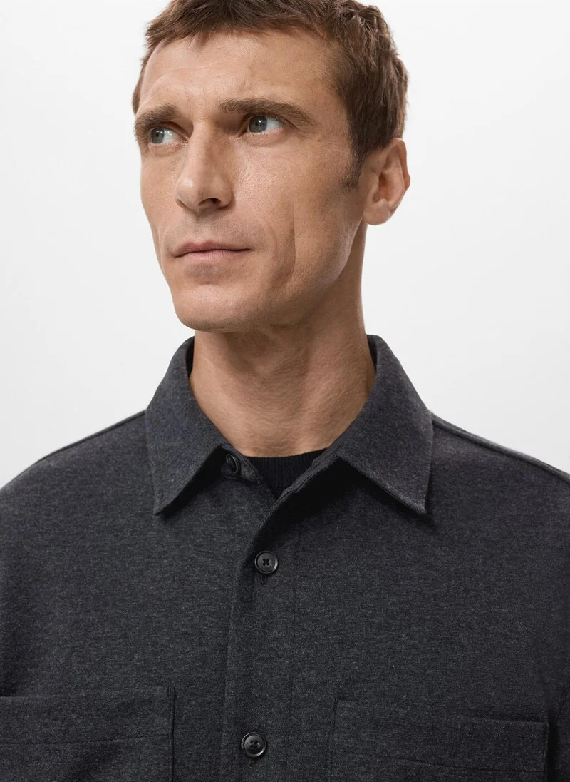 Mango Man  Flannel overshirt with pockets for Men | Best Price UAE