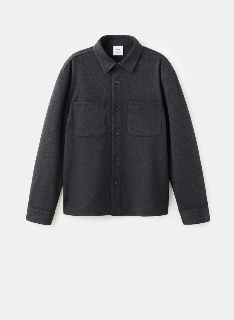 Mango Man  Flannel overshirt with pockets for Men | Best Price UAE
