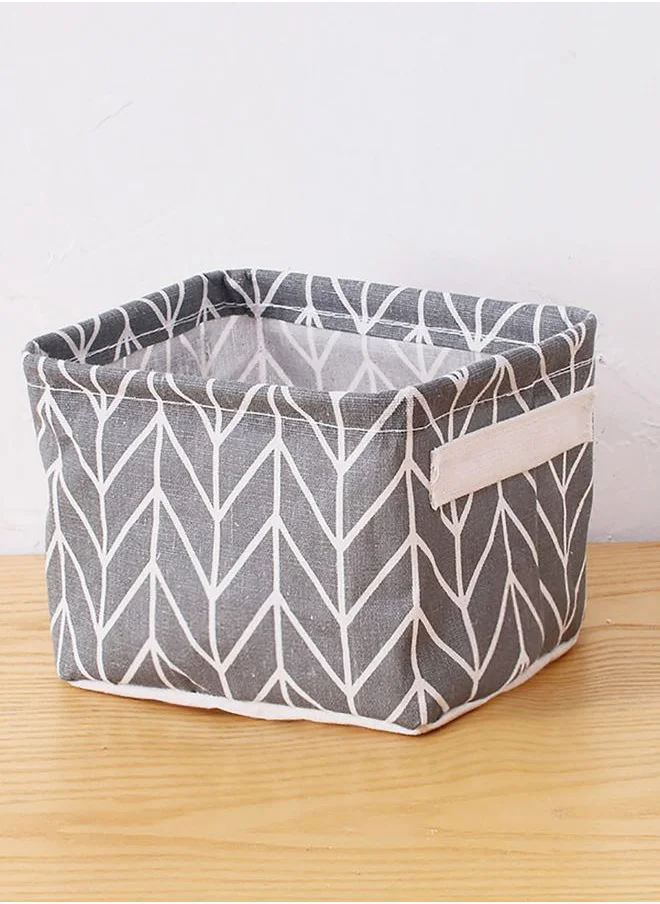 Styli Geometric Pattern Grey Storage Basket