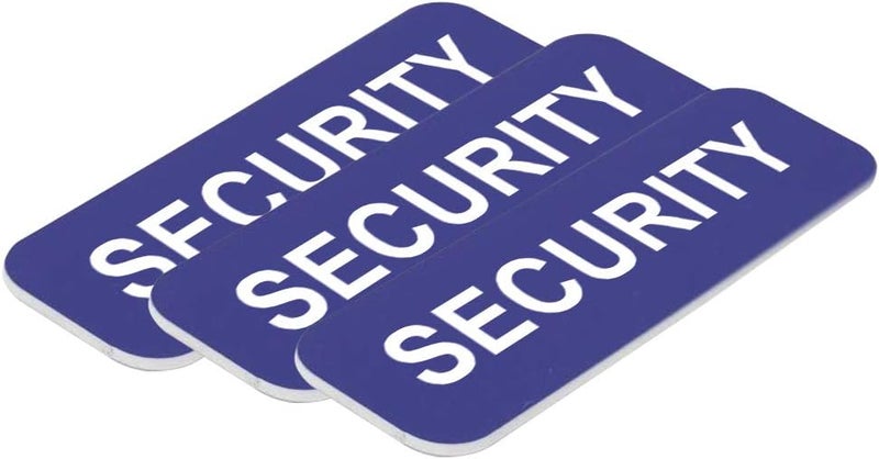 All Quality Badges Security 1 x 3 Name Tag, Blue (3 Pack) - Image 1