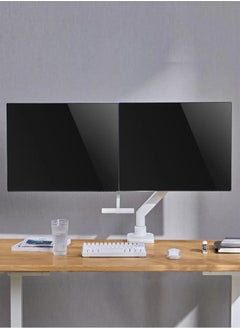 Skill Tech SH69 C022UC Desk-Mounted Gas Spring Dual Monitor Arm with USB-A/USB-C Ports for 17"-32" Screens, VESA 100x100, 9kg Load Capacity – Black  - Image 3