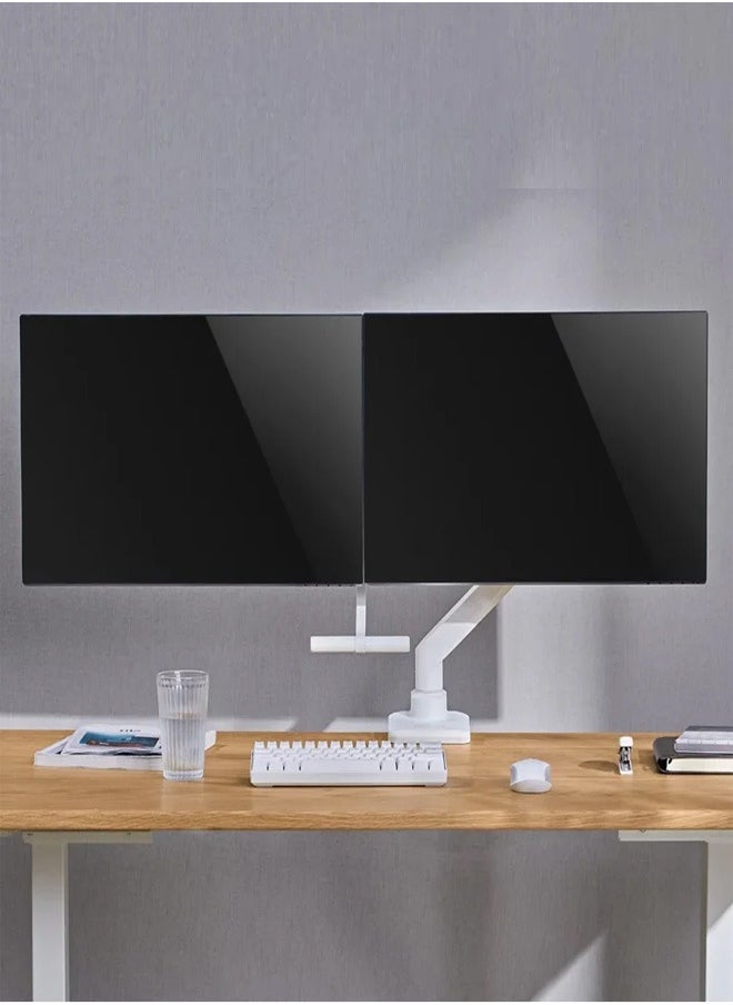 Skill Tech - SH69 C022UC Desk-Mounted Gas Spring Dual Monitor Arm with USB-A/USB-C Ports for 17"-32" Screens, VESA 100x100, 9kg Load Capacity – Black - Image 1