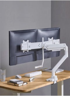 Skill Tech SH69 C022UC Desk-Mounted Gas Spring Dual Monitor Arm with USB-A/USB-C Ports for 17"-32" Screens, VESA 100x100, 9kg Load Capacity – Black  - Image 4