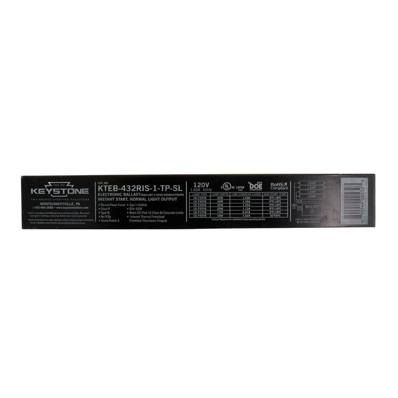 KTEB-432RIS-1-TP-SL 4 Lamp F32T8 120V Electronic Ballast Technologies