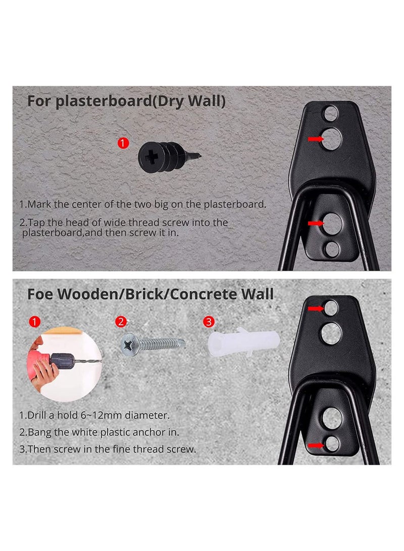 Garage Hooks Heavy Duty, Storage Holders Utility Wall Mount Tool Hook, 5 Size Organizers for Hanging Ladders, Power Tools, Bulky Items, Pack of 12 (Black) - Image 2